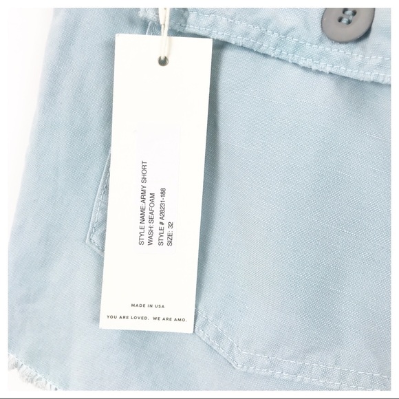 NWT Anthropologie AMO Army Linen Blend Shorts Size‎ 32 - Picture 9 of 12